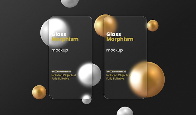 Modèle de style mobile du morphisme de verre PSD