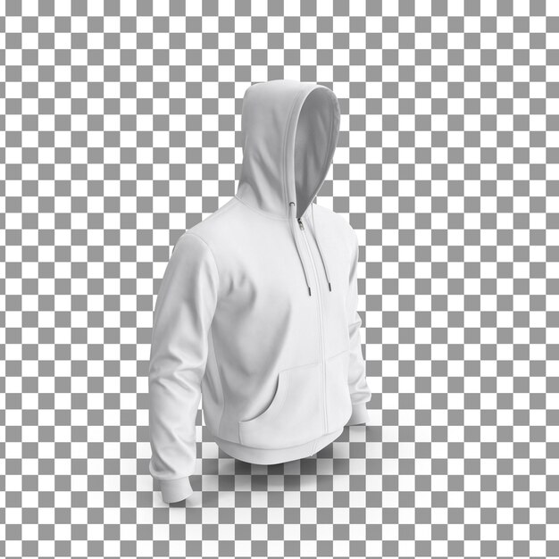 PSD modèle de sweat à capuche psd 3d sur fond isolé et transparent