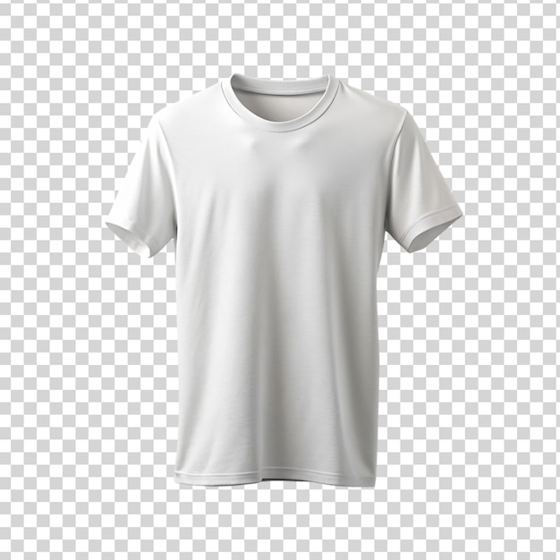 PSD modèle de t-shirt blanc blanc isolé sur un fond transparent