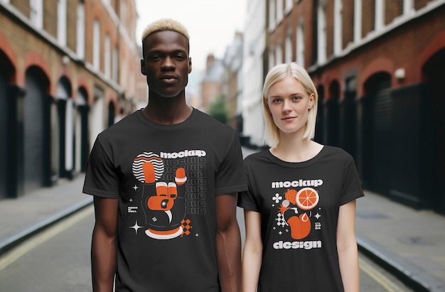 PSD modèle de t-shirt inclusif pour les personnes handicapées