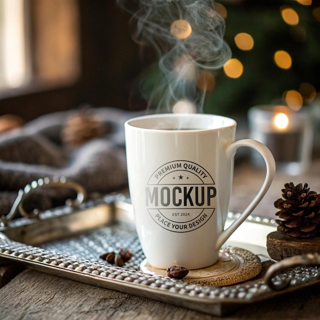 Modèle de tasse de café en céramique blanche