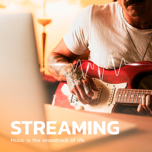 Modèle De Technologie De Streaming Musical Psd Divertissement Publication Sur Les Réseaux Sociaux