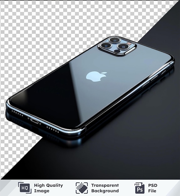 PSD modèle de téléphone intelligent à image psd transparente sur un fond noir