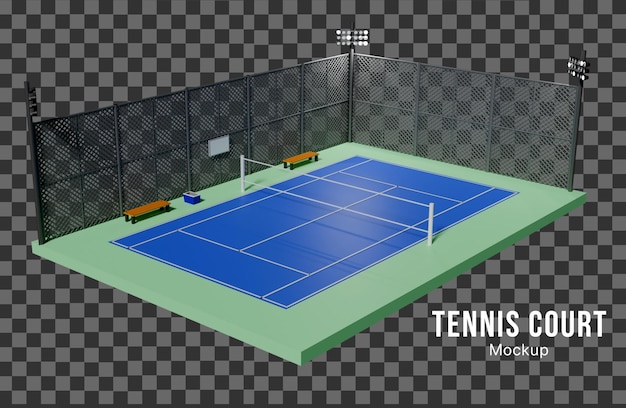 Modèle De Terrain De Tennis En 3d