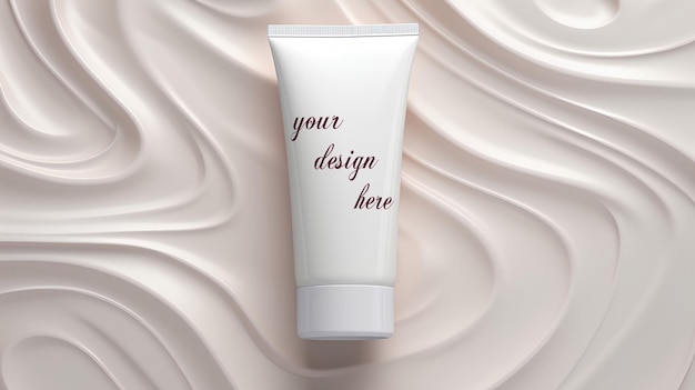 Modèle De Tube Cosmétique Blanc En Blanc