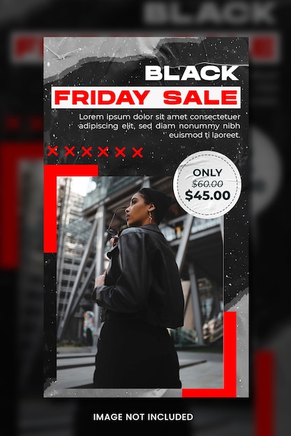 PSD modèle de vente de mode black friday