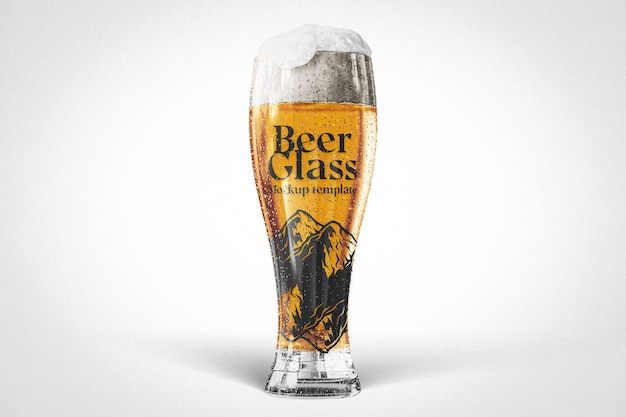 PSD modèle de verre de bière avec mousse