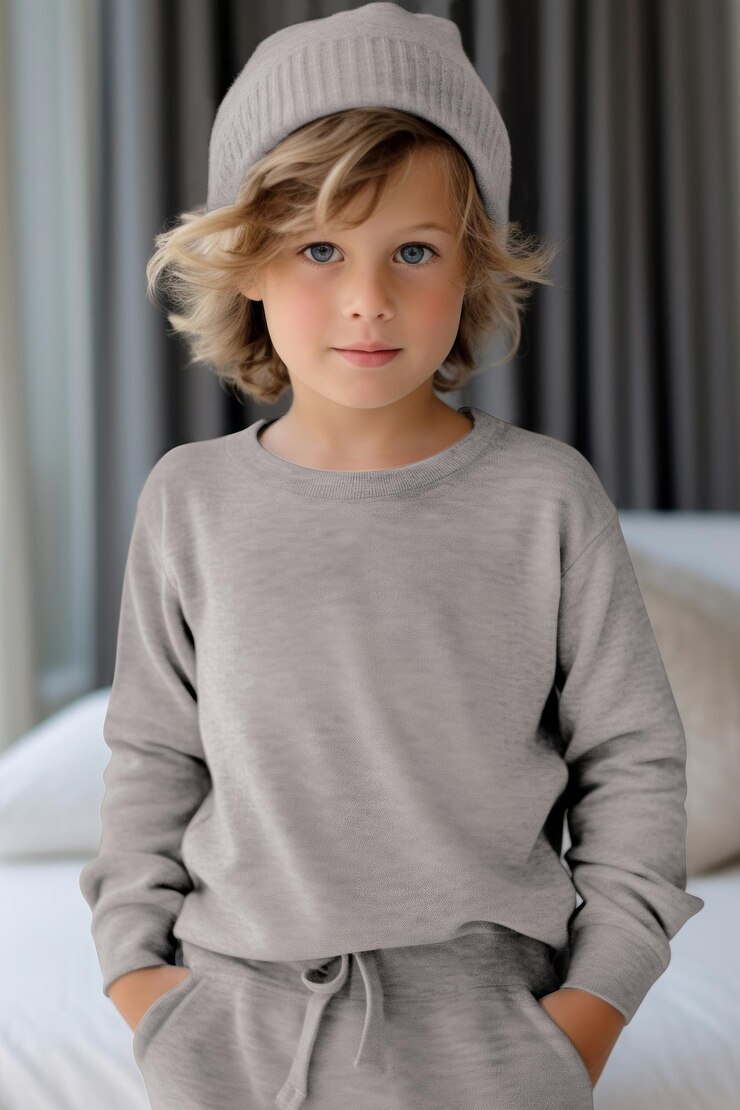 PSD modèle de vêtements d'hiver pour enfants