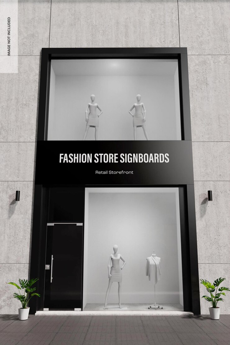 PSD modèle de vitrine de magasin de détail, perspective