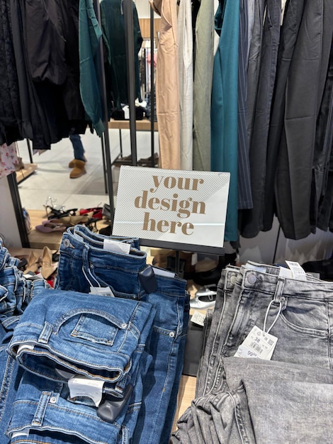 Modèle de vitrine de panneau d'affichage de la publicité du magasin Identité visuelle