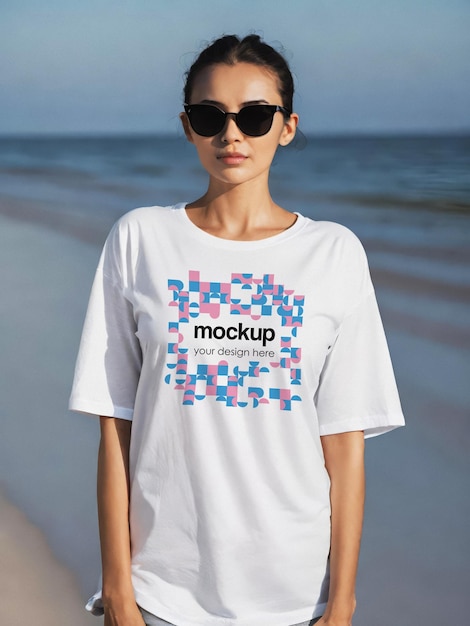 Modèle De Vitrine De Tee-shirt Blanc Modèle De Marque Esthétique Unisexe