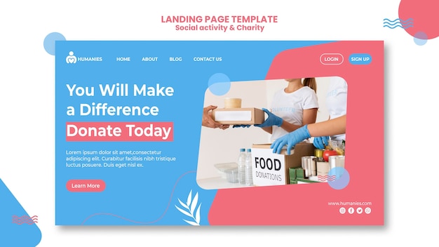 PSD modèle web d'activité sociale et de bienfaisance