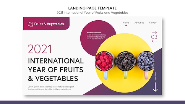 PSD modèle web année internationale des fruits et légumes