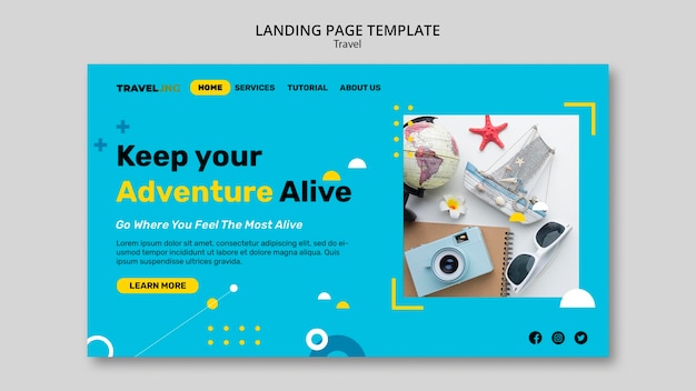 Modèle Web d'aventure de voyage