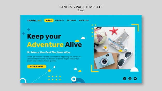 PSD modèle web d'aventure de voyage
