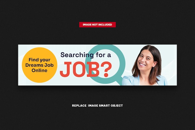 PSD modèle web de bannières de recherche d'emplois