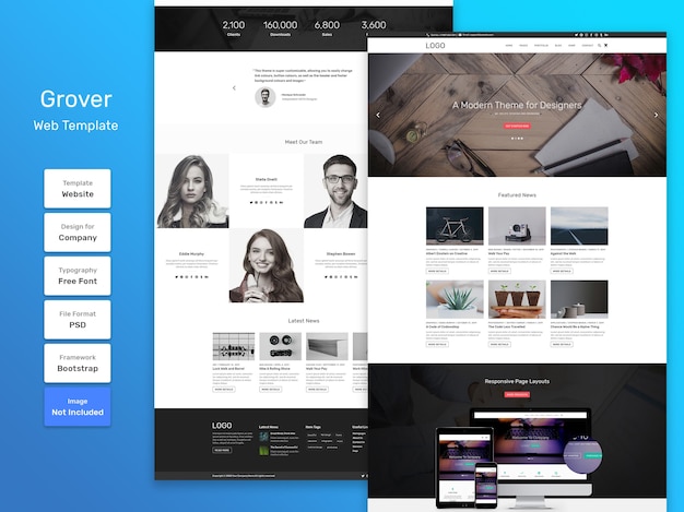 Modèle Web D'entreprise Et D'agence Grover
