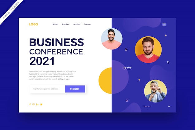 Modèle web d'événement de conférence d'entreprise