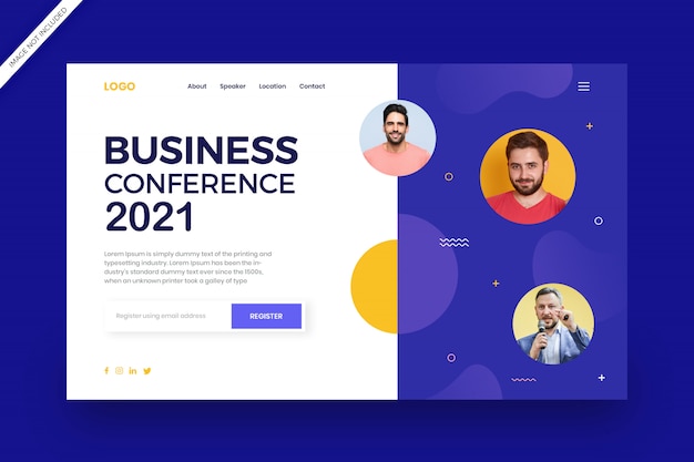 PSD modèle web d'événement de conférence d'entreprise