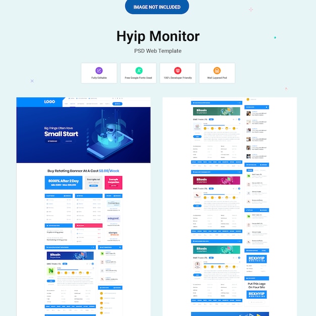 Modèle Web HYIP Monitor