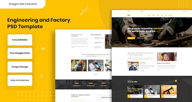 PSD modèle web d'ingénierie et d'usine