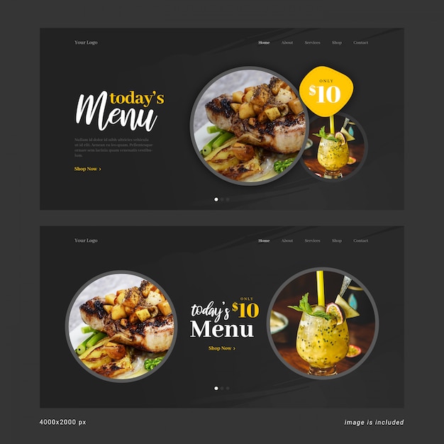 Modèle Web De Restaurant Psd