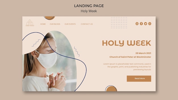 PSD modèle web de la semaine sainte