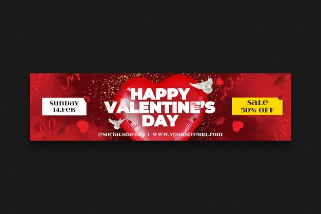 PSD modèle web de vente de la saint-valentin heureuse