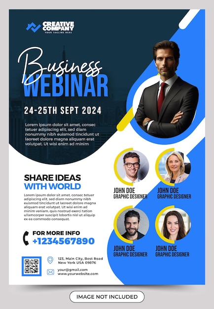 Modèle de webinaire en direct pour les médias sociaux d'entreprise de marketing numérique PSD gratuit