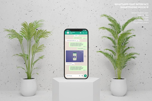 Modèle Whatsapp Sur La Maquette Du Smartphone