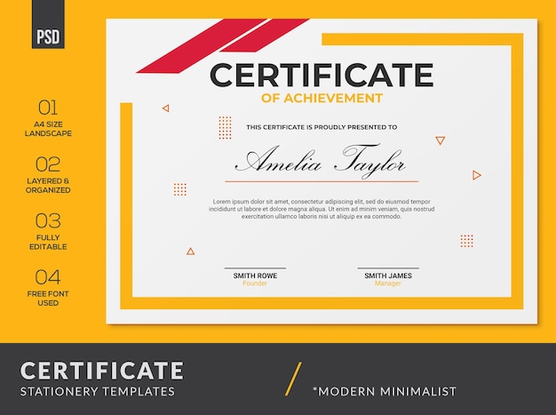 Modèles De Certificats Minimalistes Créatifs