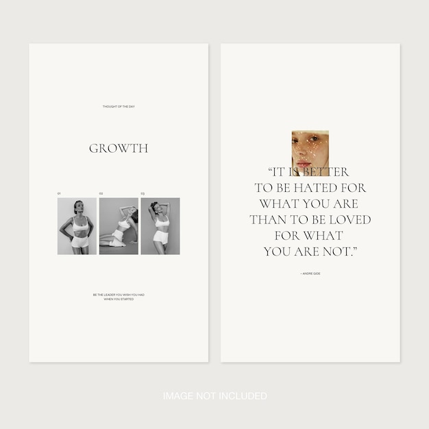 Modèles et citations d'histoires Instagram minimales PSD