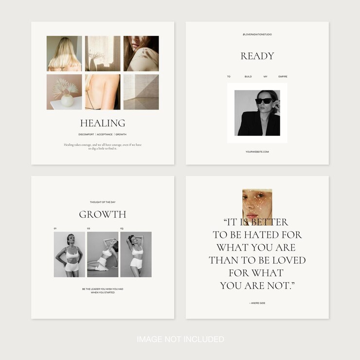 Modèles et citations minimalistes de publications Instagram PSD