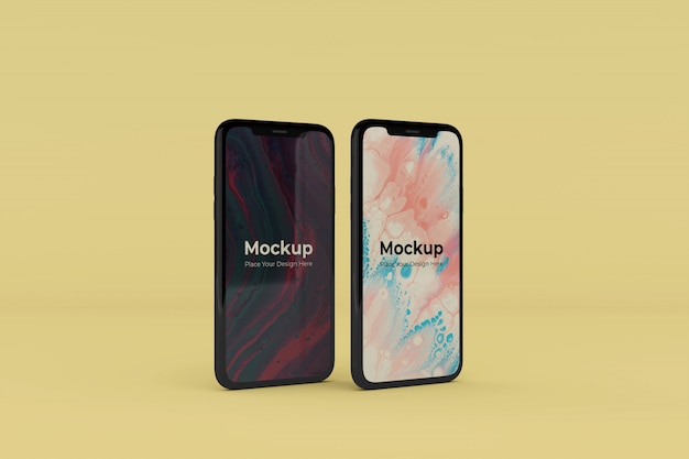 Modèles de conception de maquettes d'écran mobile réalistes modifiables