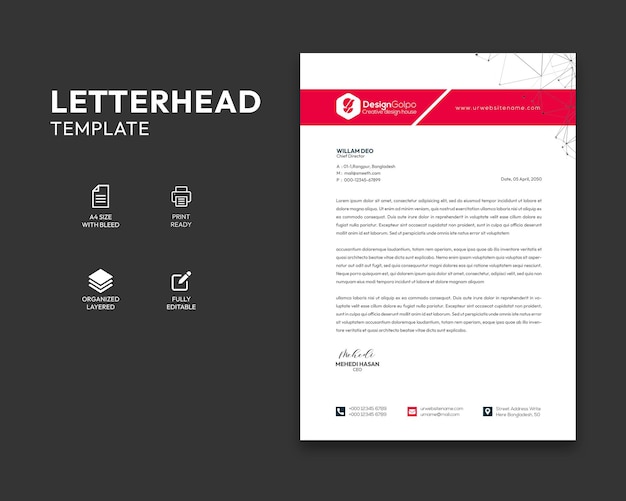 Modèles de conception d'en-tête de lettre