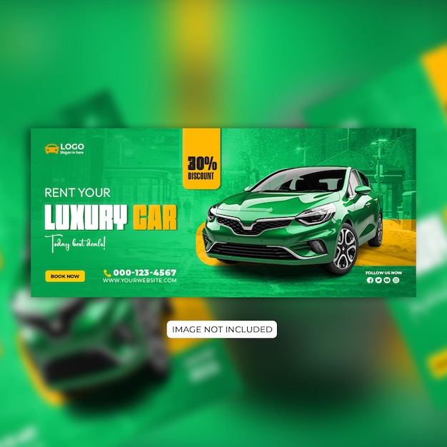 Modèles de couverture de médias sociaux de conception de bannière de voiture