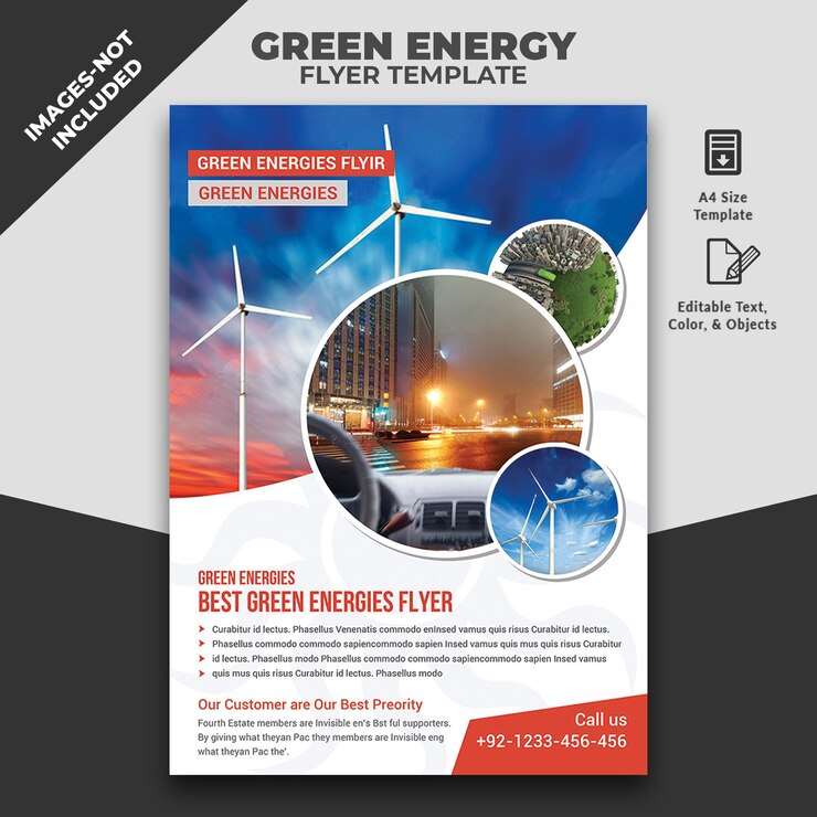 PSD modèles de dépliant sur l'énergie verte
