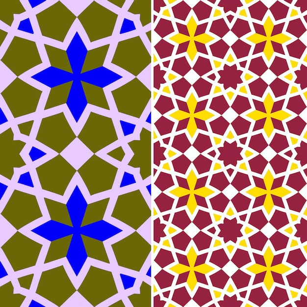 PSD des modèles géométriques islamiques avec des lignes entrelacées et un vecteur géométrique abstrait créatif.