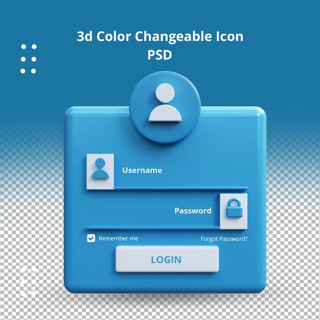 PSD modèles de page de connexion web réalistes modernes rendu 3d