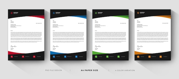 PSD modèles de papier à en-tête design professionnel et moderne