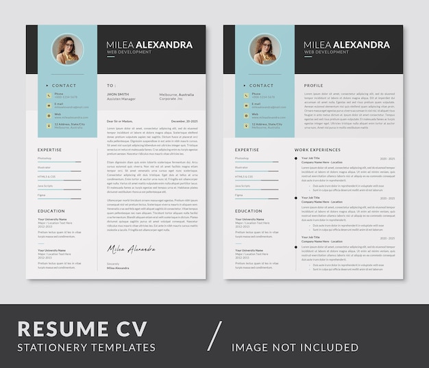 PSD modèles psd de conception de cv cv