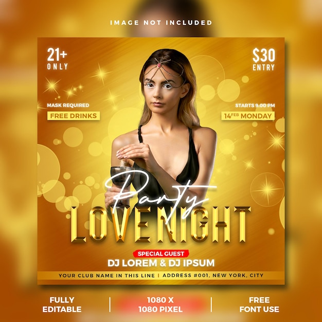 Modèles De Publication Instagram Love Night Party