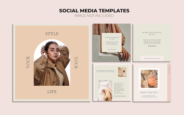 Modèles de publication sur les médias sociaux Instagram beauté et mode