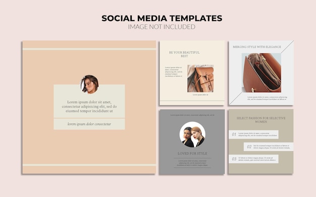 Modèles de publication sur les médias sociaux Instagram beauté et mode