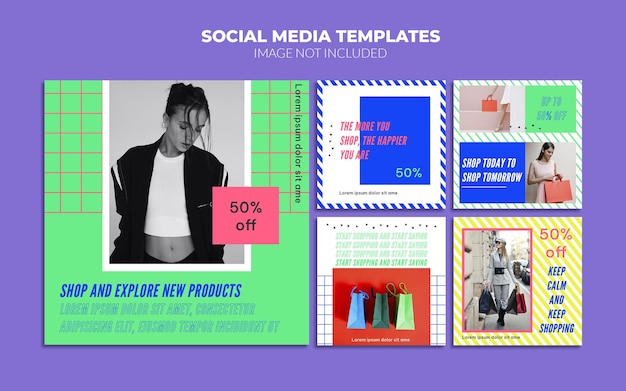 PSD modèles de publication de médias sociaux instagram vintage