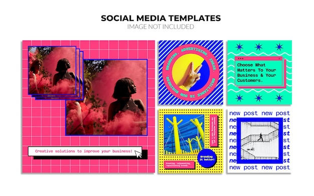 Modèles de publication de médias sociaux vintage
