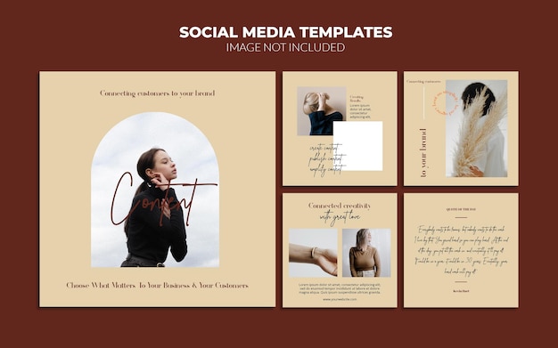 Modèles de publication sur les réseaux sociaux Instagram minimalistes