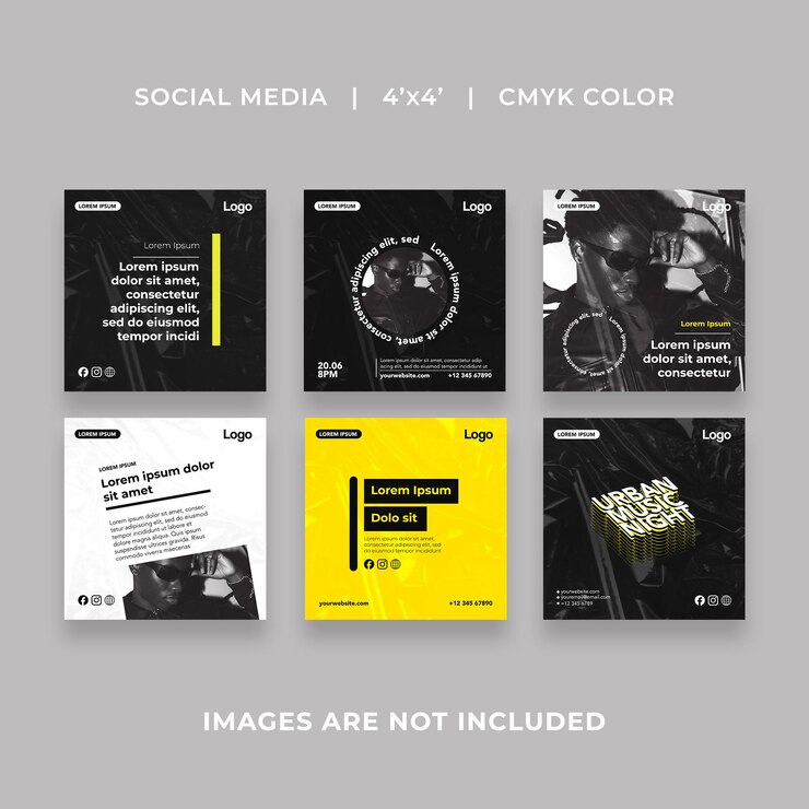 PSD modèles de publications sur les réseaux sociaux de concerts de musique
