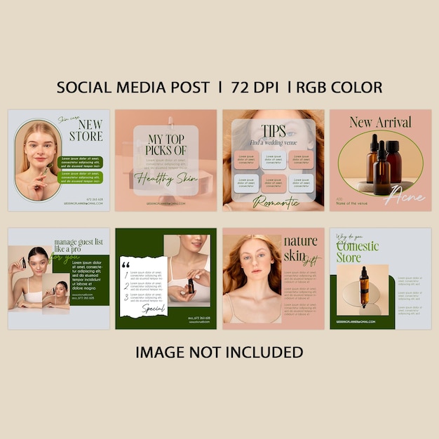 Des modèles de publications sur les réseaux sociaux des magasins de cosmétiques