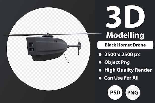 PSD modélisation 3d d'un drone frelon noir